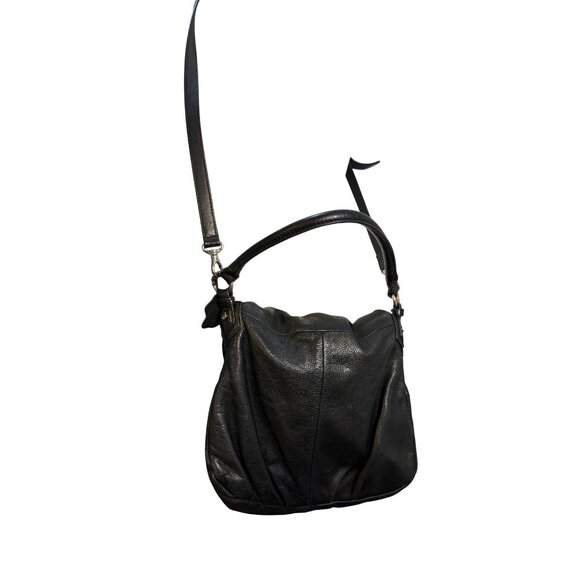 Margot Black Leather Hobo Bag With Tassel Accent & Adjustable Strap - Picture 15 of 15